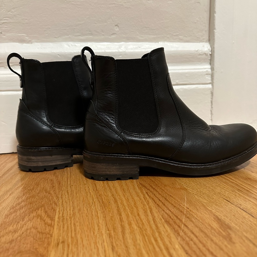 Shearling mind black, Chelsea boots, genuine leather
